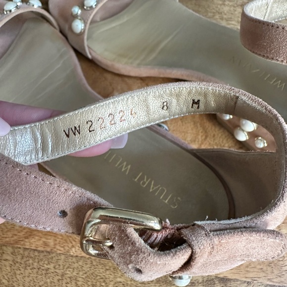 Stuart Weitzman All Pearls Suede Sandal - Picture 5 of 5